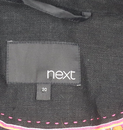 Next Women Black Linen Blazer Jacket Size 20 Workwear Formal
