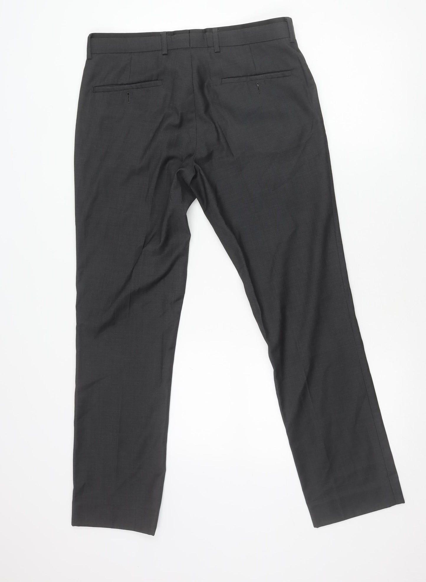 Topman Men's Black Wool Blend Dress Pants Trousers 32R Regular Fit