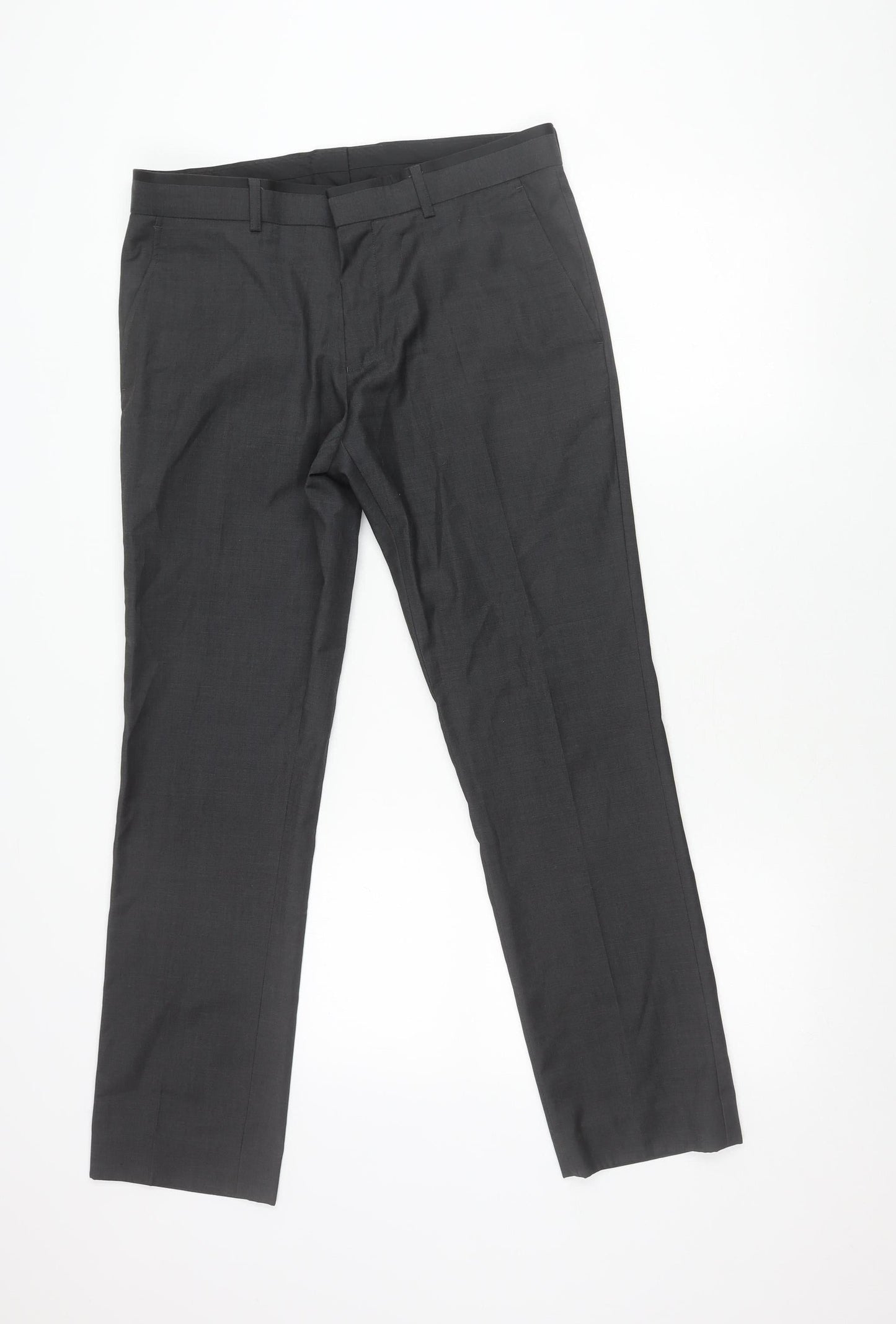 Topman Men's Black Wool Blend Dress Pants Trousers 32R Regular Fit
