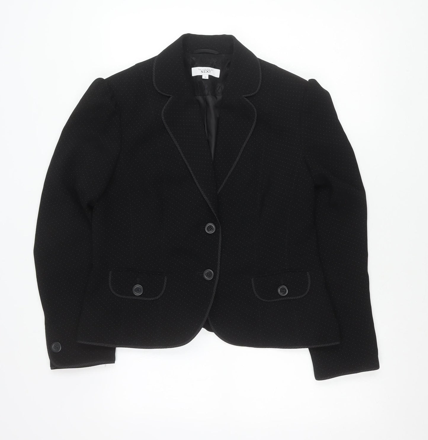 Next Women’s Black Tailored Suit Jacket Size 16 Polka Dot Formal