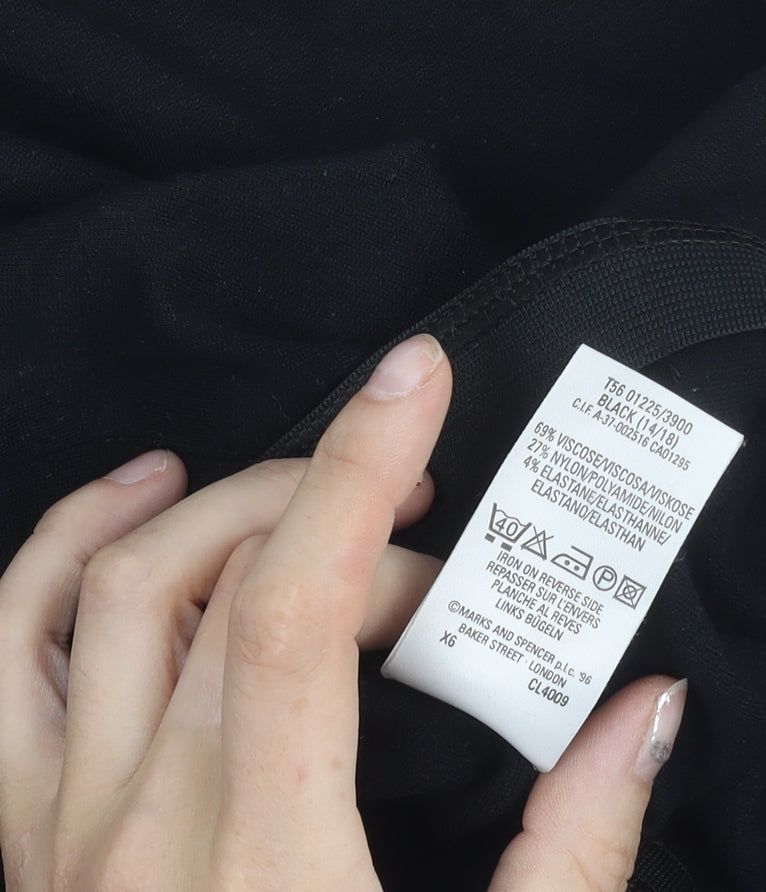 Marks and Spencer Women’s Black Size 14 Pencil Skirt Stretch