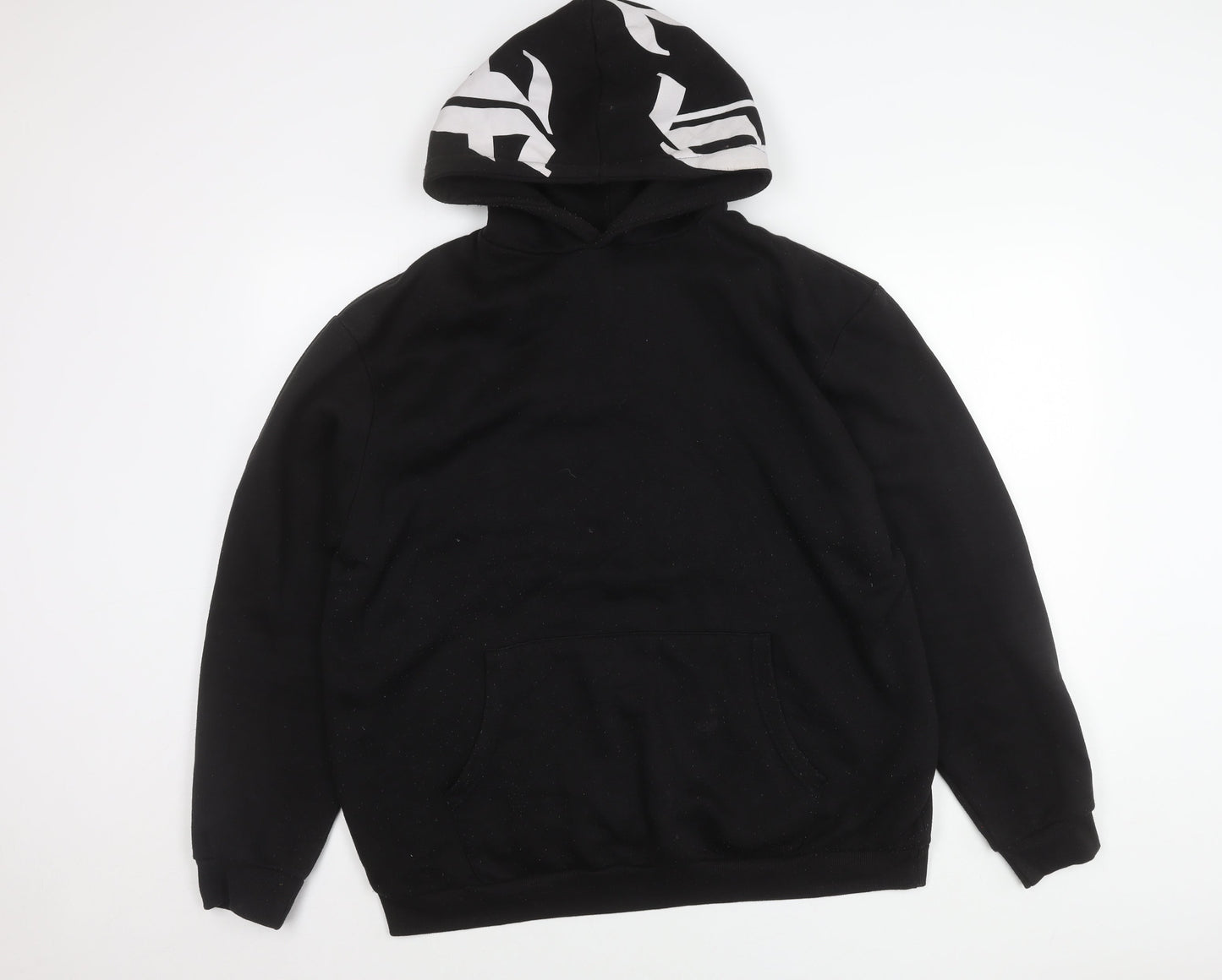 Mens UK Size M boohooMAN Black Pullover Hoodie