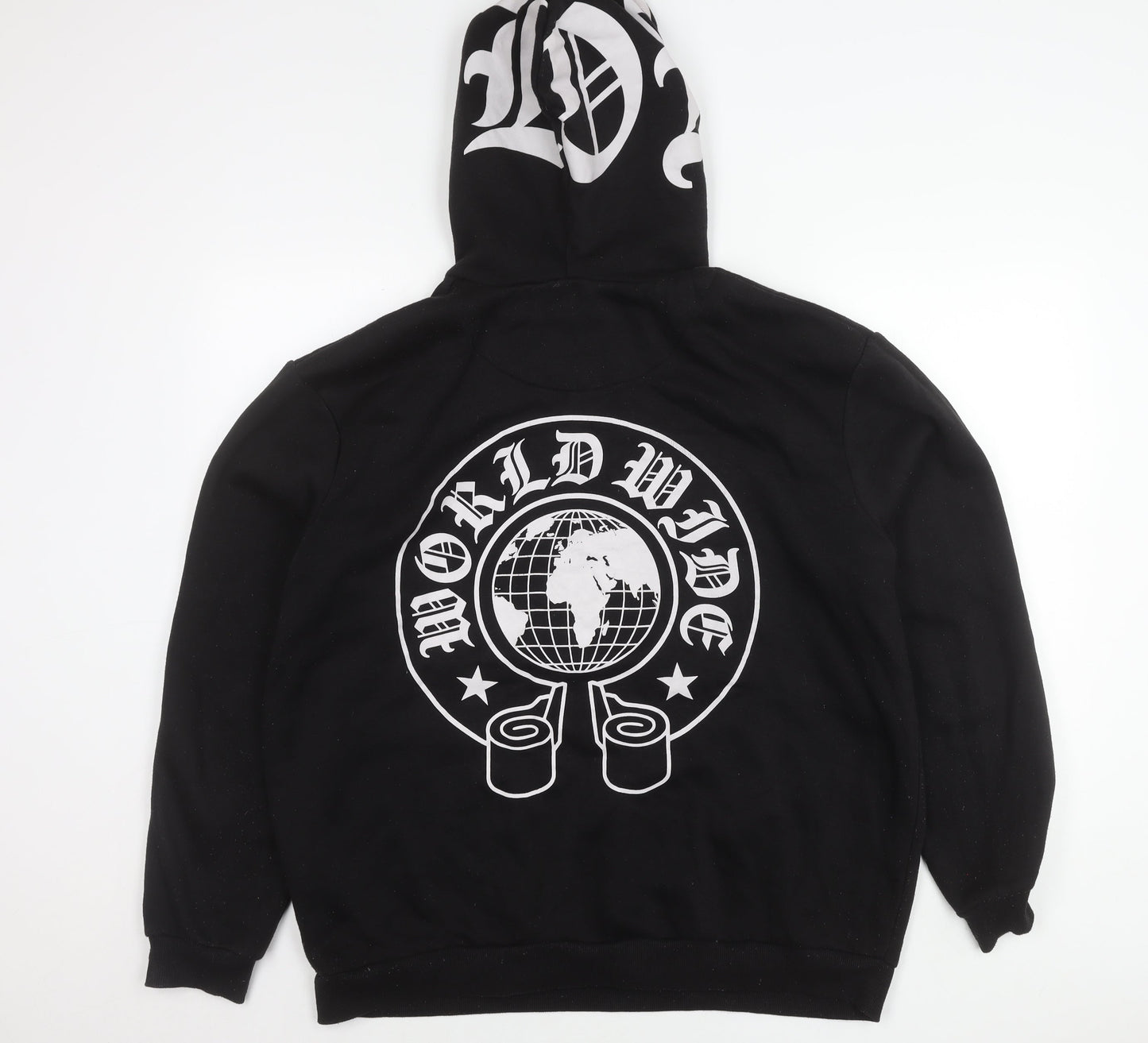 Mens UK Size M boohooMAN Black Pullover Hoodie