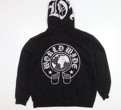 Mens UK Size M boohooMAN Black Pullover Hoodie