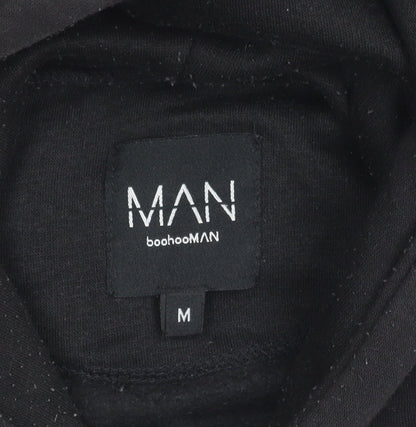 Mens UK Size M boohooMAN Black Pullover Hoodie