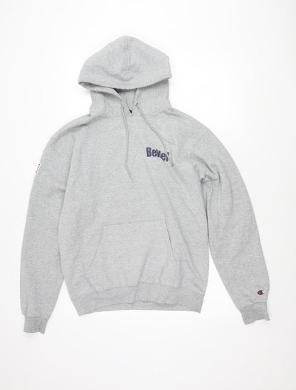 Belief Mens Grey Pullover Hoodie Medium Graphic Print USA Logo