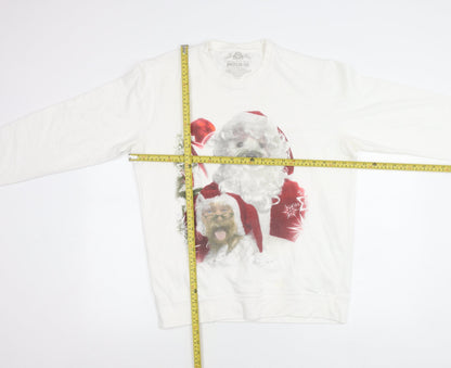 American Rag Men’s White Christmas Dog Print Sweatshirt L