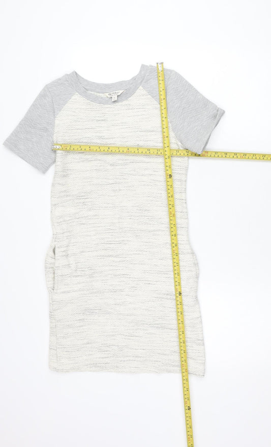 Miss Selfridge Women’s White Grey Short T-Shirt Dress Size 4