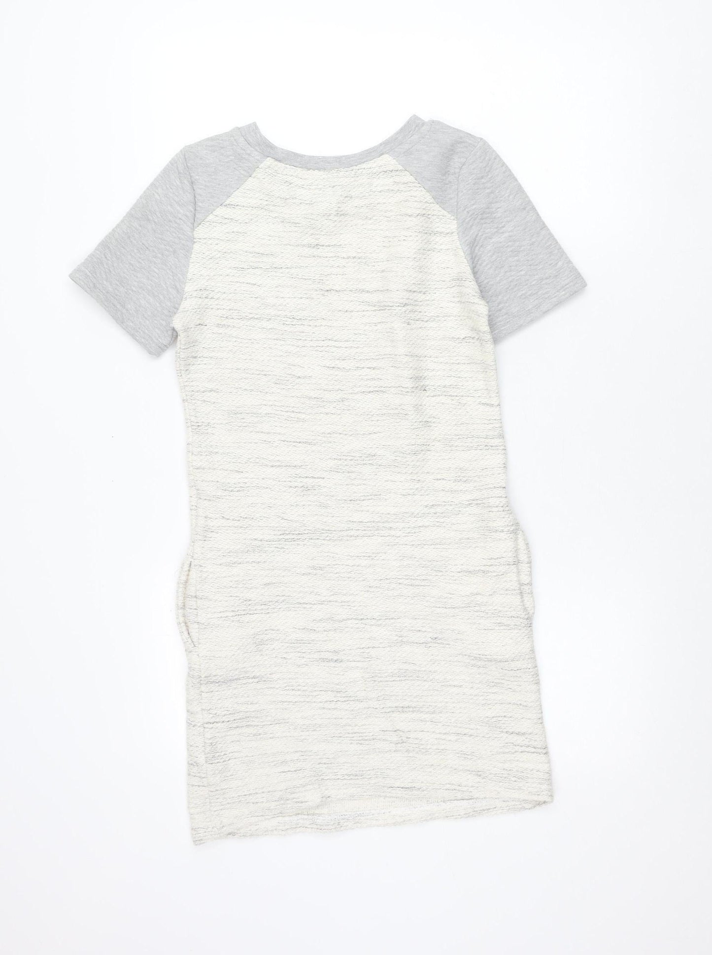 Miss Selfridge Women’s White Grey Short T-Shirt Dress Size 4