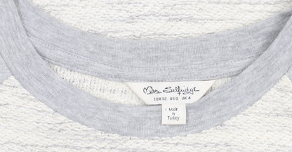 Miss Selfridge Women’s White Grey Short T-Shirt Dress Size 4