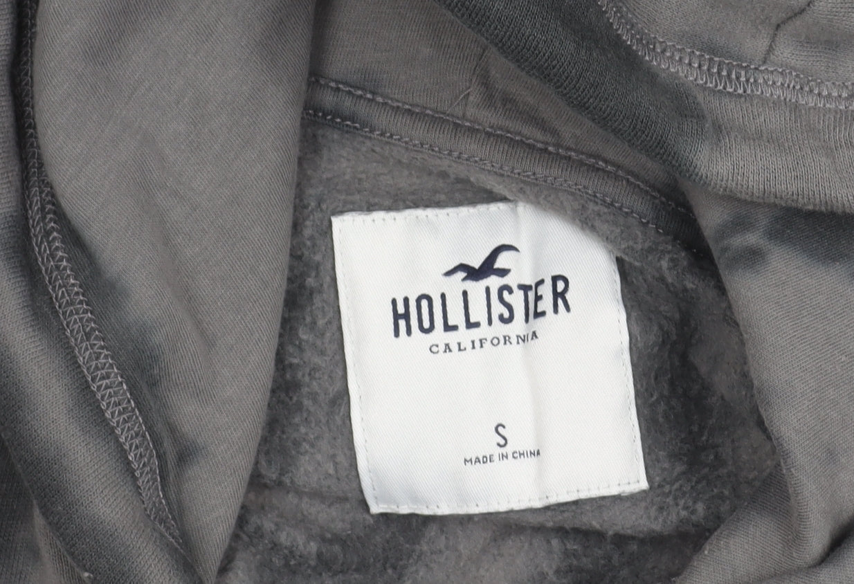 Unisex Adults UK Size S Hollister Grey Pullover Hoodie