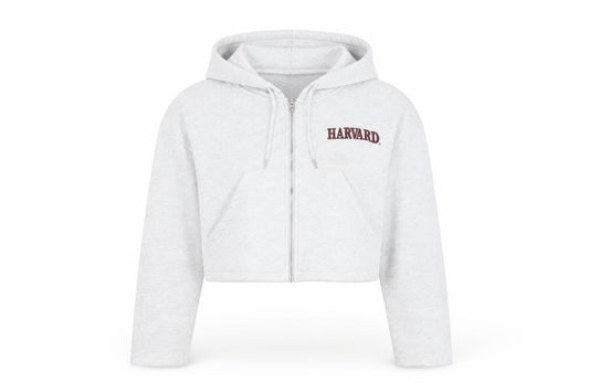 Primark Women’s Grey Cropped Harvard Hoodie Jacket Size 12