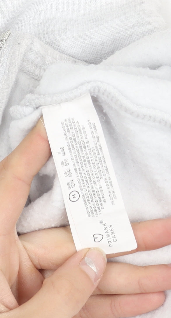 Primark Women’s Grey Cropped Harvard Hoodie Jacket Size 12