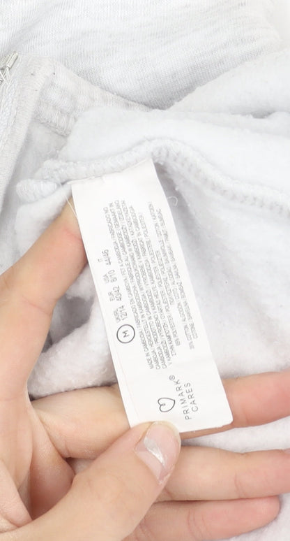 Primark Women’s Grey Cropped Harvard Hoodie Jacket Size 12