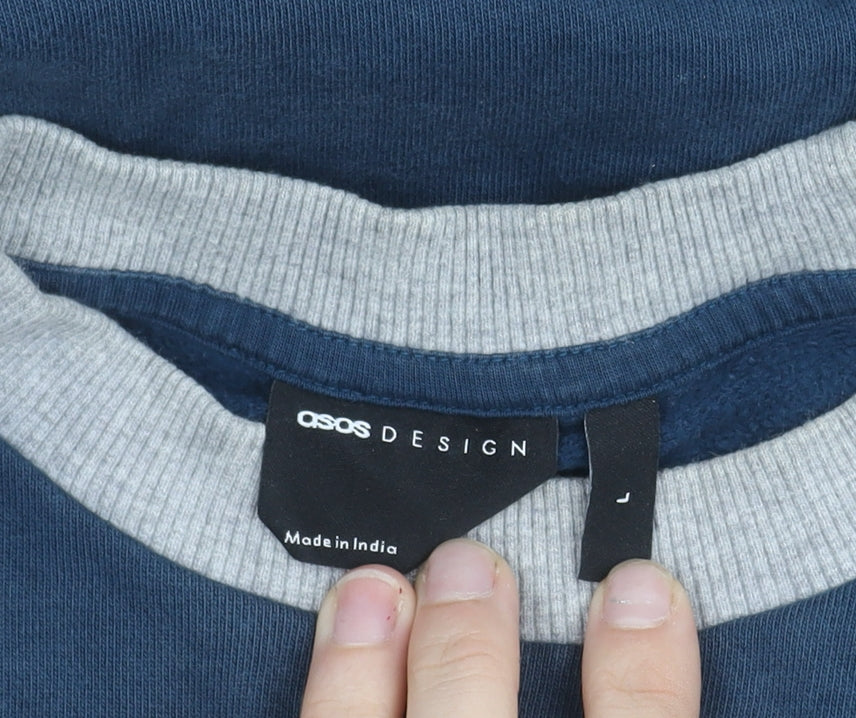 Mens UK Size L ASOS Design Multicoloured Pullover Sweatshirt