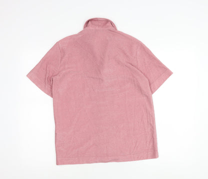 Never Fully Dressed Women’s Pink Button-Up Shirt Size S Short Sleeve