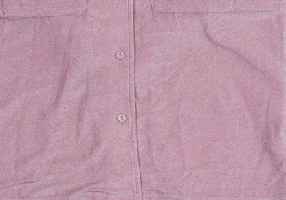 Never Fully Dressed Women’s Pink Button-Up Shirt Size S Short Sleeve