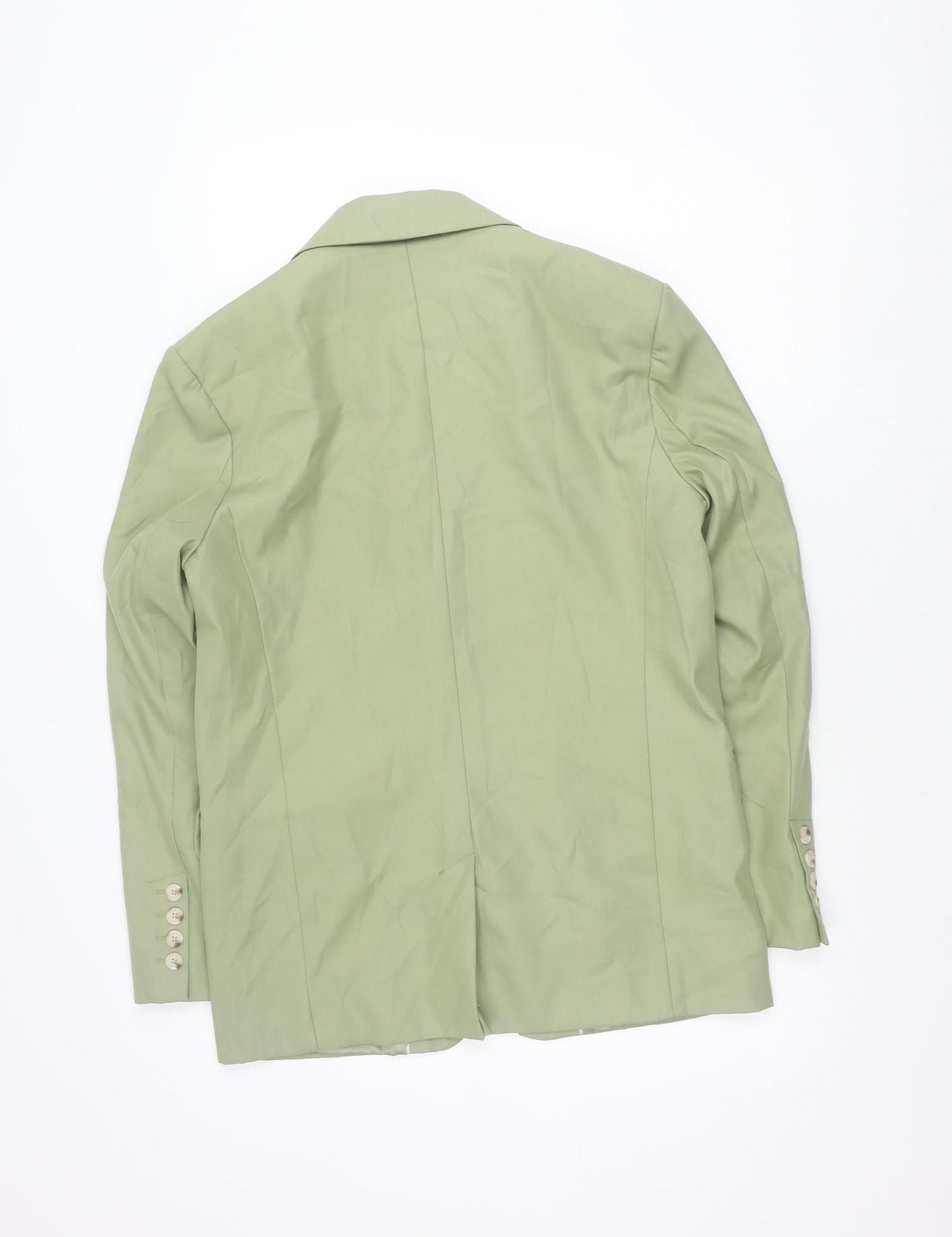 Bershka Womens Green Blazer Size 8 Regular Fit Tailored Jacket