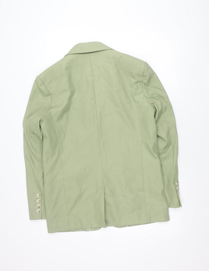 Bershka Womens Green Blazer Size 8 Regular Fit Tailored Jacket