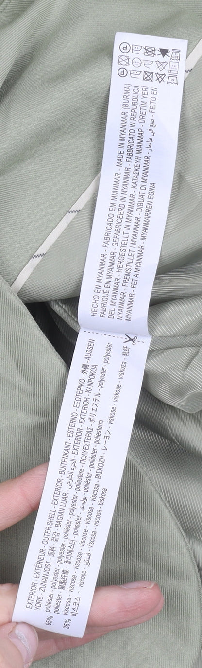 Bershka Womens Green Blazer Size 8 Regular Fit Tailored Jacket