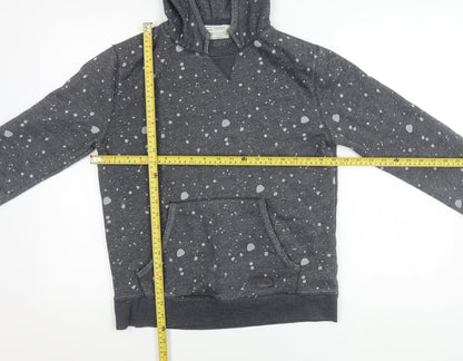 Zara Boys Grey Pullover Hoodie 13-14 Years Graphic Print Cotton Blend