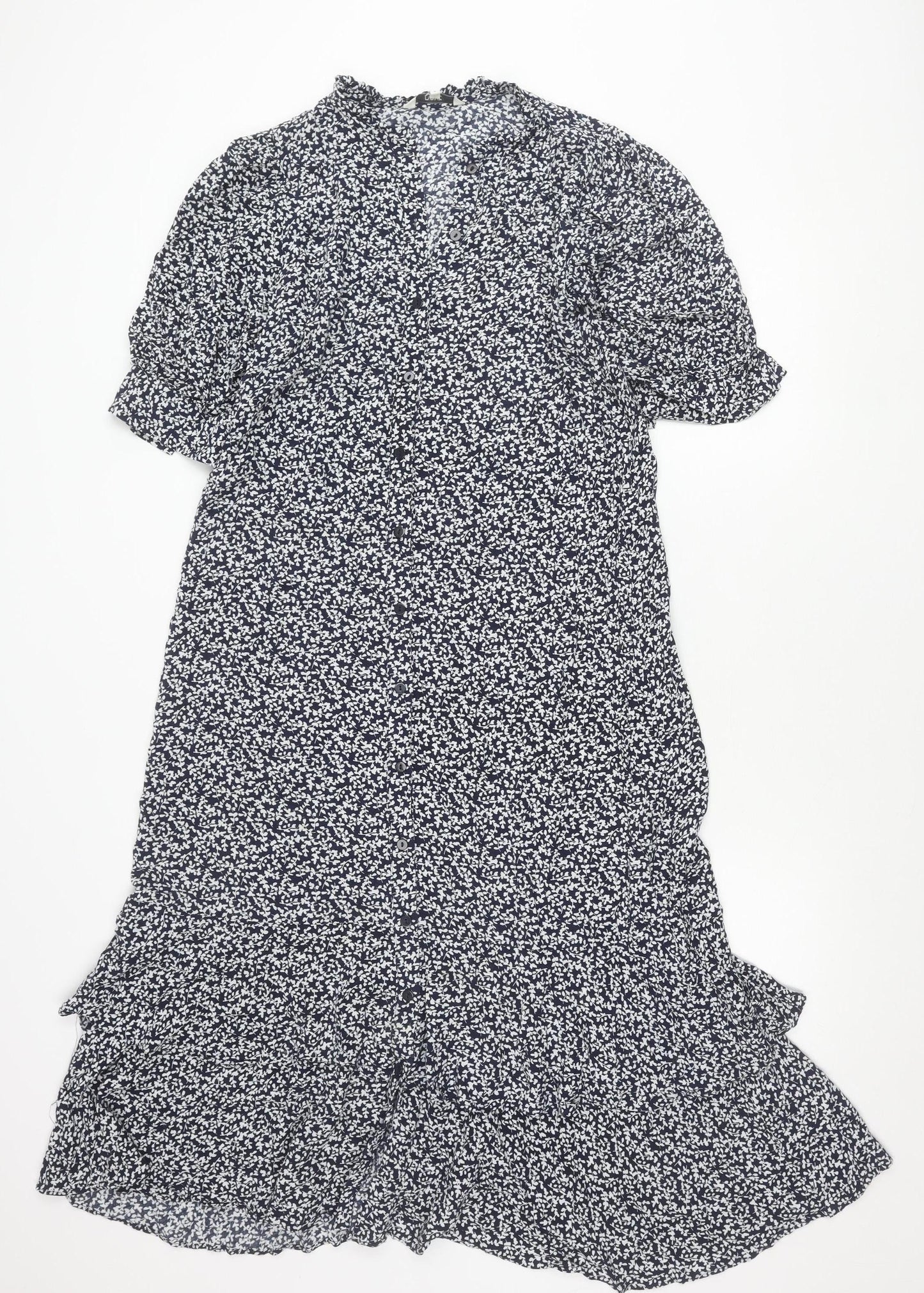Next Women’s Blue Floral Shift Dress Size 8 Short Sleeve