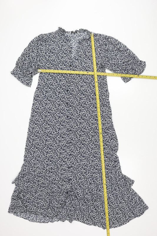 Next Women’s Blue Floral Shift Dress Size 8 Short Sleeve