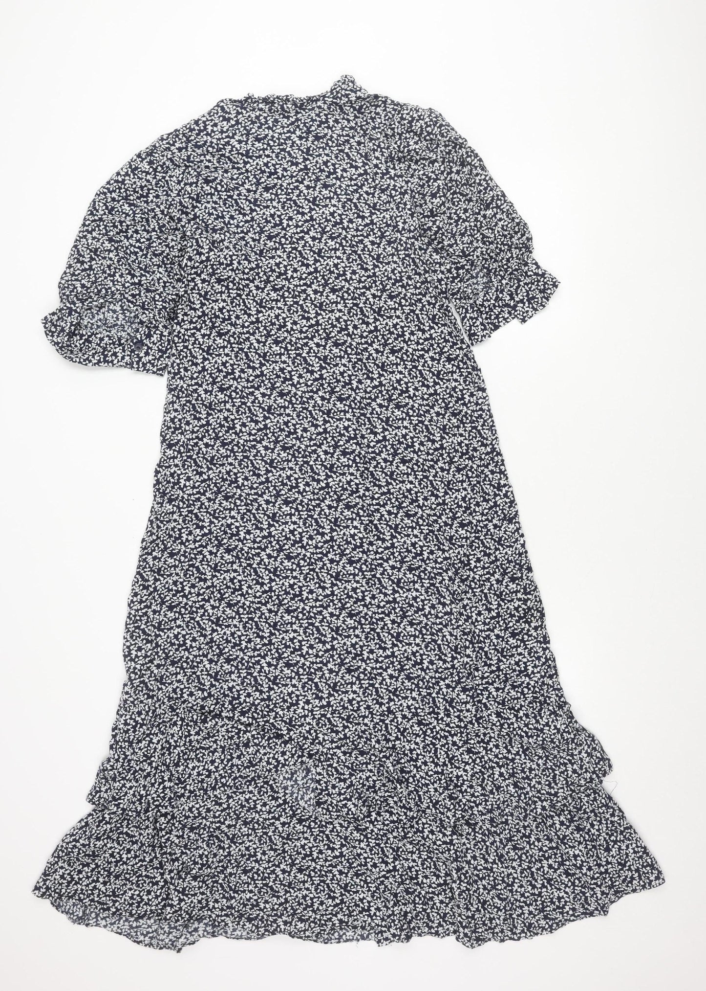Next Women’s Blue Floral Shift Dress Size 8 Short Sleeve