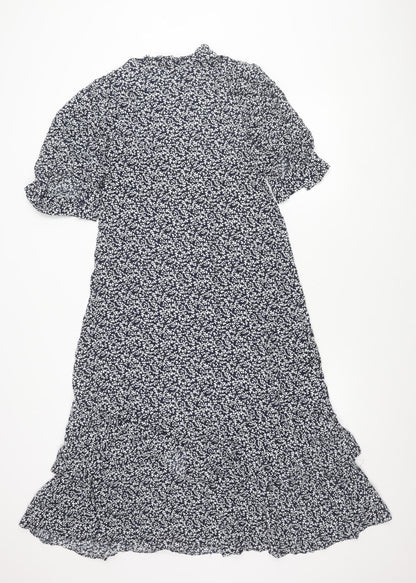 Next Women’s Blue Floral Shift Dress Size 8 Short Sleeve