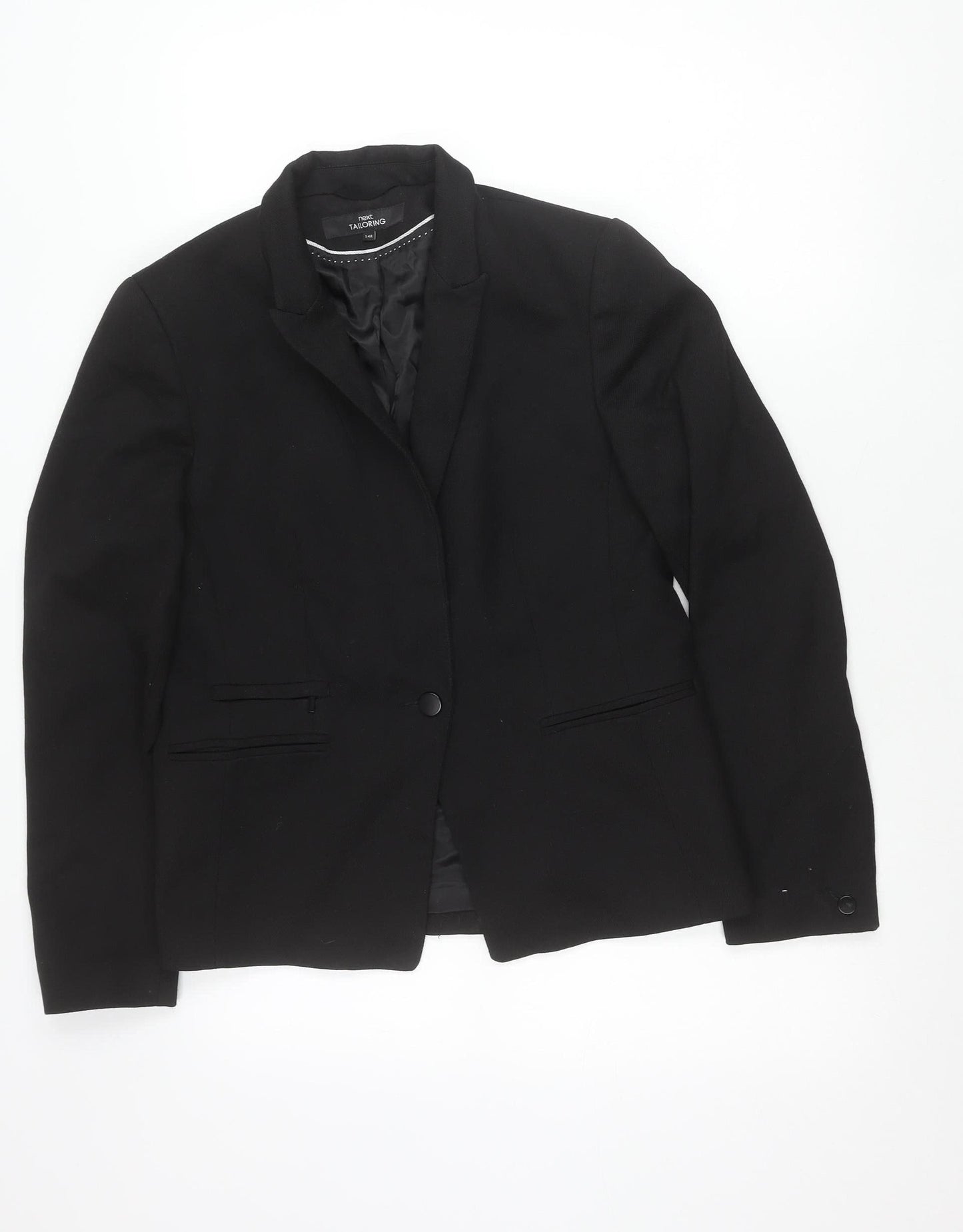 Next Women Black Size 14 Tailored Suit Jacket Blazer Workwear