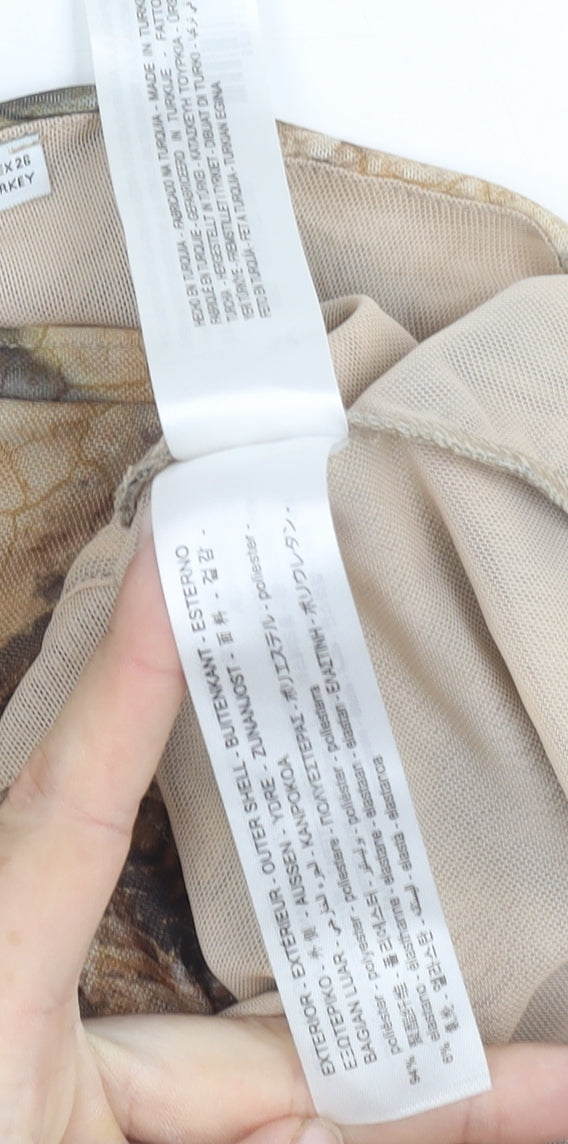 Bershka Womens Multicoloured Mesh Cropped Tank Top Size S