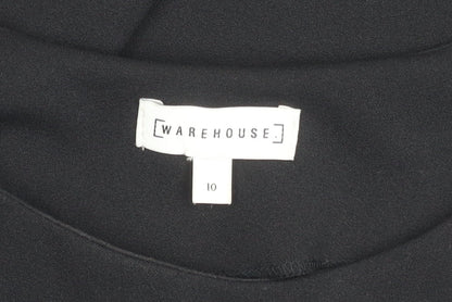 Warehouse Women Black Size 10 Cold Shoulder Ruffle Blouse