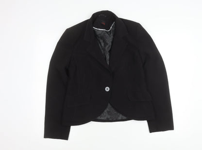 Next Women Black Size 12 Tailored Single-Breasted Suit Jacket