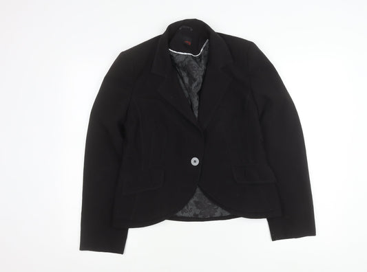 Next Women Black Size 12 Tailored Single-Breasted Suit Jacket