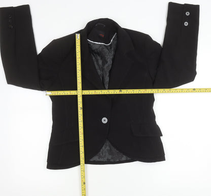 Next Women Black Size 12 Tailored Single-Breasted Suit Jacket