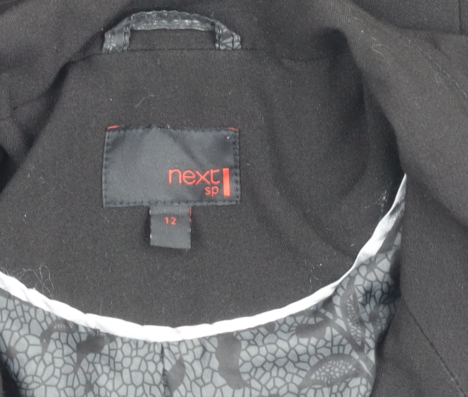 Next Women Black Size 12 Tailored Single-Breasted Suit Jacket
