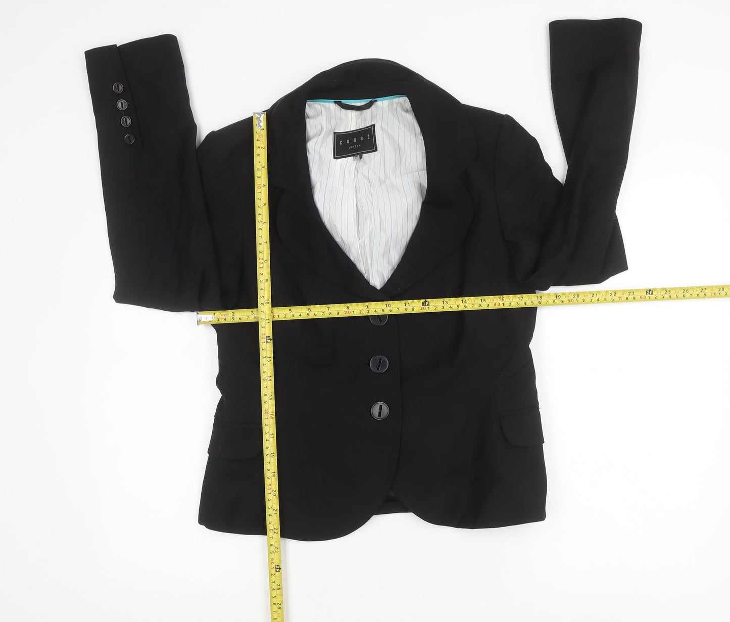 Coast Women’s Black Size 12 Tailored Blazer Jacket Workwear