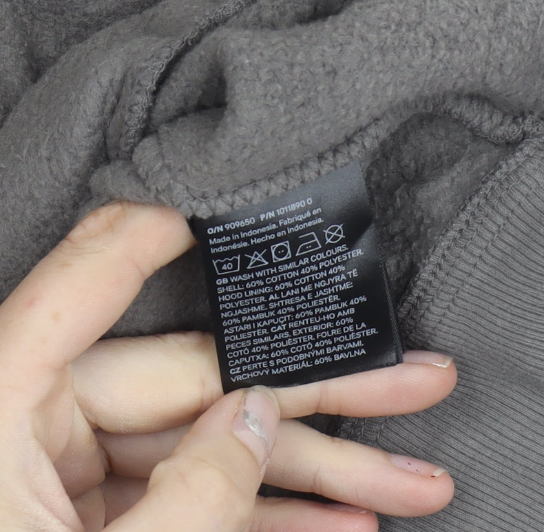 H&M Women Grey Size 12 Hooded Zip Basic Jacket with Pockets