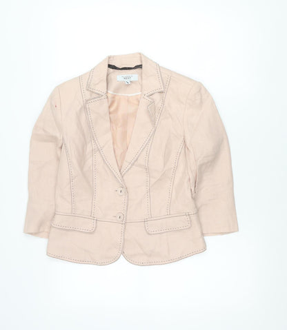 Next Women Beige Size 10 Tailored Suit Jacket Blazer Ramie