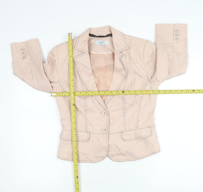 Next Women Beige Size 10 Tailored Suit Jacket Blazer Ramie