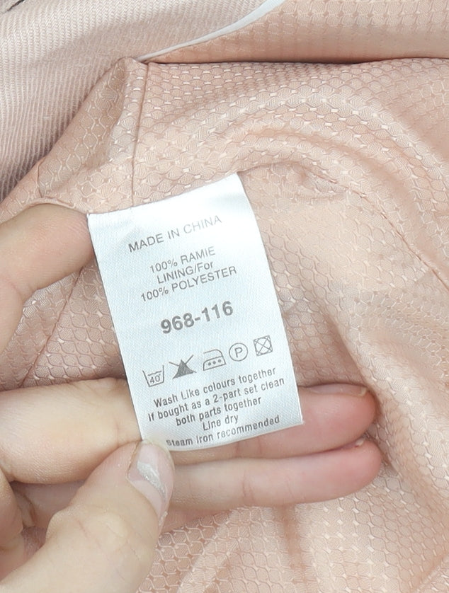 Next Women Beige Size 10 Tailored Suit Jacket Blazer Ramie