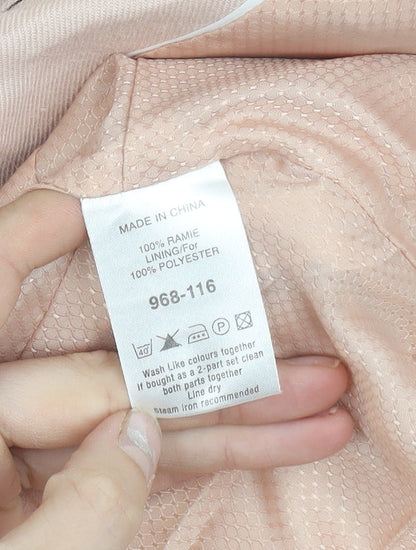 Next Women Beige Size 10 Tailored Suit Jacket Blazer Ramie