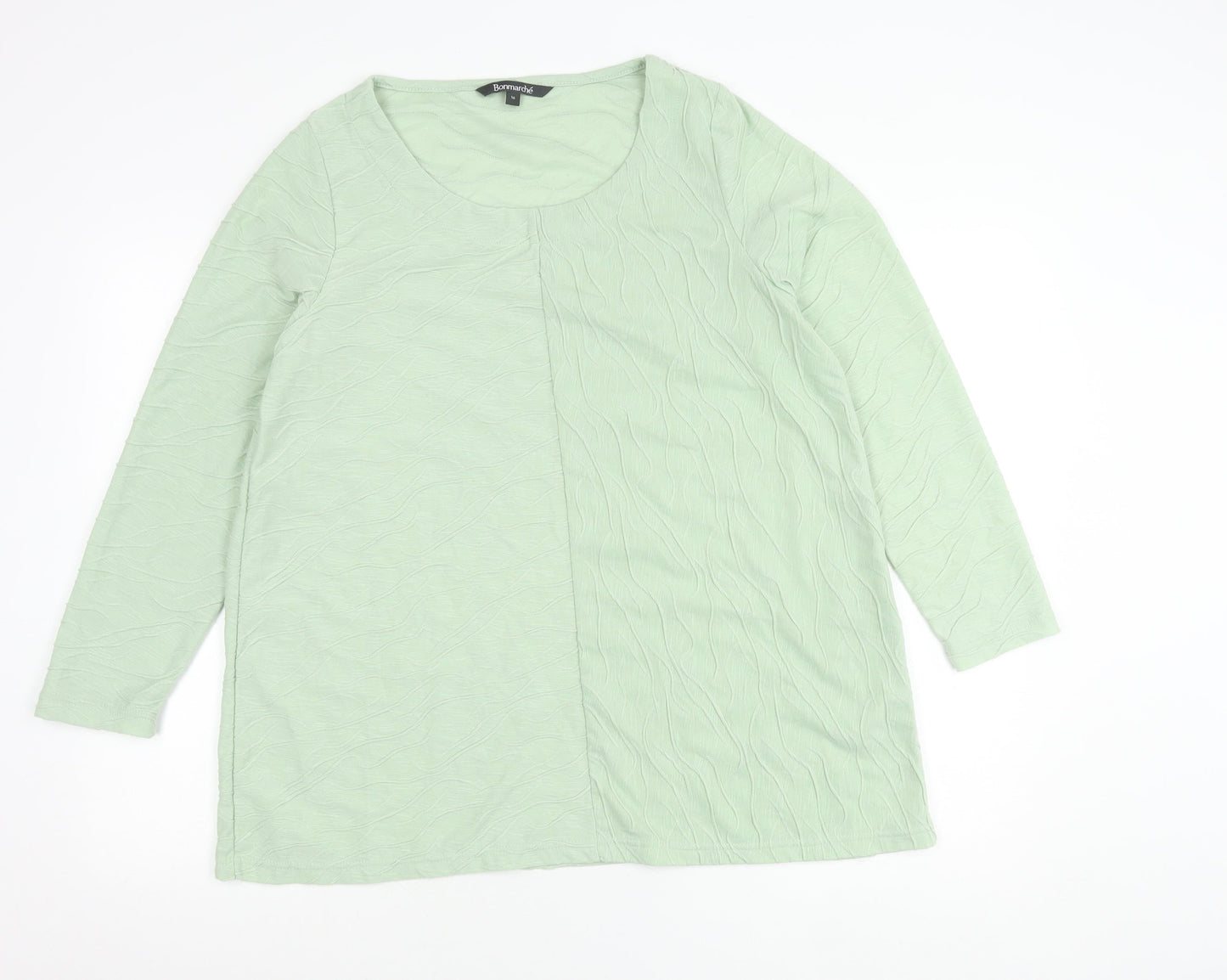 Bonmarché Women’s Green Tunic Top Size 16 Long Sleeve Scoop Neck