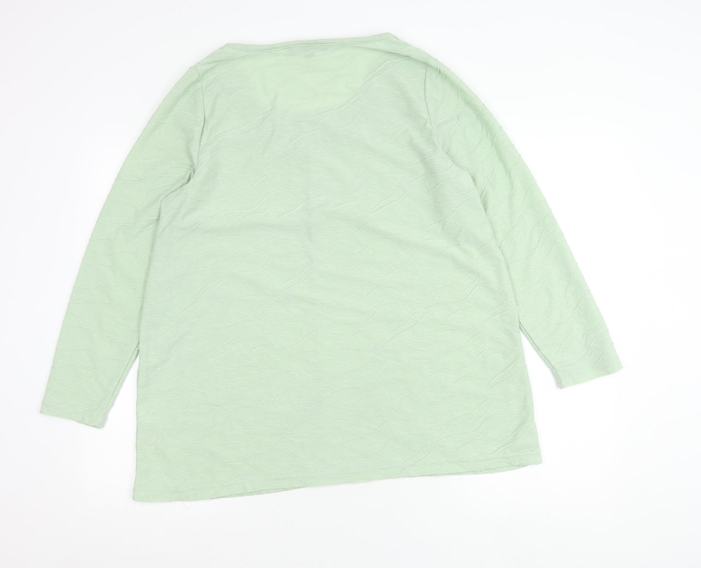 Bonmarché Women’s Green Tunic Top Size 16 Long Sleeve Scoop Neck