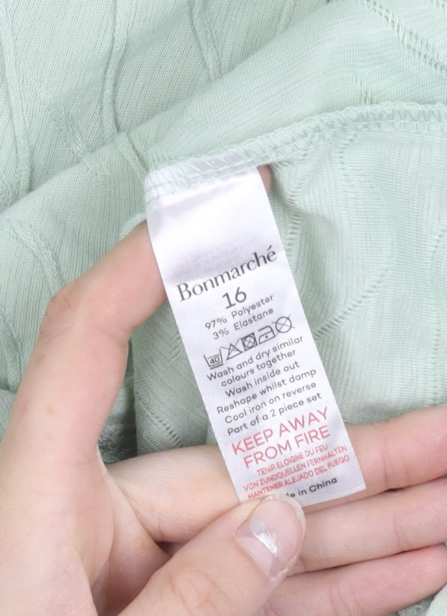 Bonmarché Women’s Green Tunic Top Size 16 Long Sleeve Scoop Neck