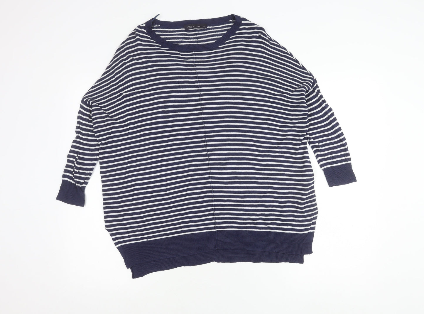Womens UK Size 12 Marks and Spencer Blue Tunic T-Shirt