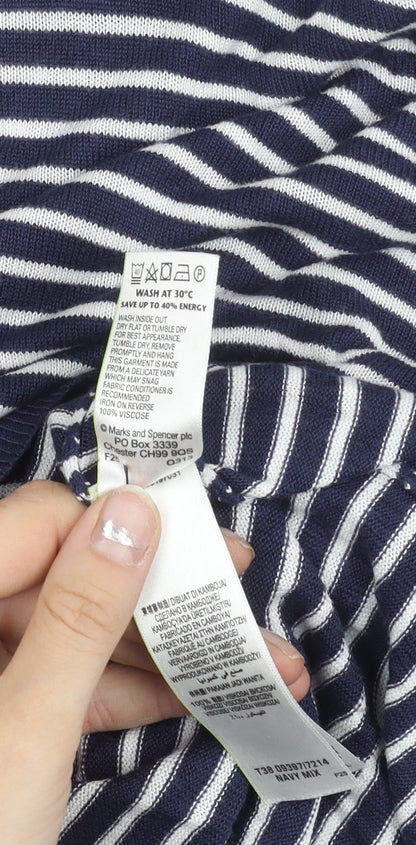 Womens UK Size 12 Marks and Spencer Blue Tunic T-Shirt