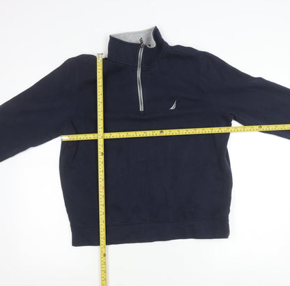 Nautica Unisex Blue Small 1/4 Zip Pullover Sweatshirt Cotton Blend