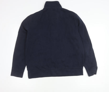 Nautica Unisex Blue Small 1/4 Zip Pullover Sweatshirt Cotton Blend