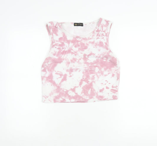I Saw It First Women’s Pink Tie Dye Cropped Tank Top Size M